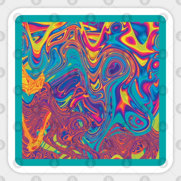 Trippy Rainbow Paint Swirls Sticker by ThisOnAShirt